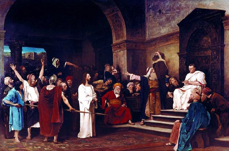 Mihaly Munkacsy Christ in front of Pilate jezus przed pilatem oil painting picture